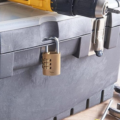 YALE Combination Brass Combination Padlock, 5mm Shackle, 32mm Body