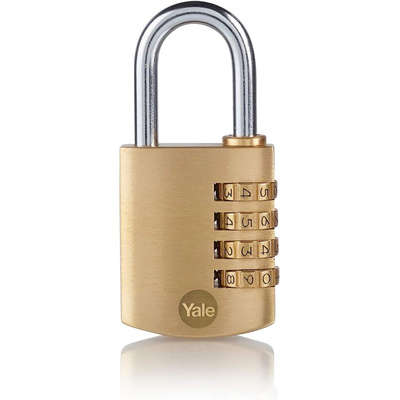 YALE Combination Brass Combination Padlock, 6mm Shackle, 40mm Body