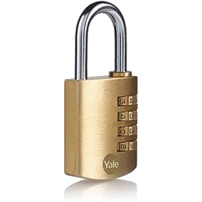 YALE Combination Brass Combination Padlock, 6mm Shackle, 40mm Body