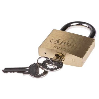 ABUS Key Weatherproof Brass, Steel Padlock, 7mm Shackle, 50mm Body