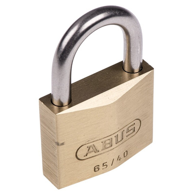 ABUS Key Weatherproof Brass Weatherproof Padlock, 6.5mm Shackle, 40mm Body