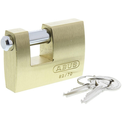 ABUS Key Weatherproof Brass, Steel Padlock, 12mm Shackle, 70mm Body