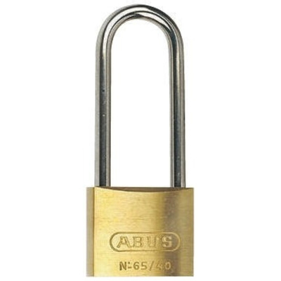 ABUS Key Weatherproof Brass, Stainless Steel Weatherproof Padlock, 6.5mm Shackle, 40mm Body