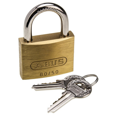 ABUS Key Weatherproof Brass, Steel Padlock, Keyed Alike, 8mm Shackle, 50mm Body