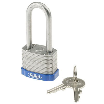ABUS Key Weatherproof Steel Padlock, Keyed Alike, 6.7mm Shackle, 44mm Body