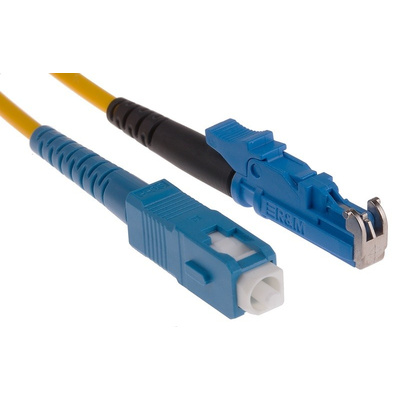 RS PRO OS1 Single Mode Fibre Optic Cable E2000 to SC 9/125μm 2m
