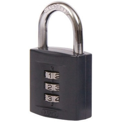 ABUS Combination Weatherproof Steel, Zinc Combination Padlock, 6.5mm Shackle, 42mm Body