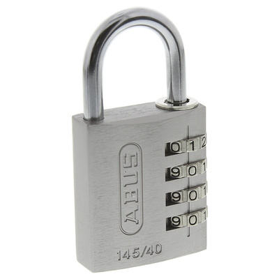 ABUS 145/40 Combination Weatherproof Aluminium, Steel Safety Padlock, 6mm Shackle, 40mm Body