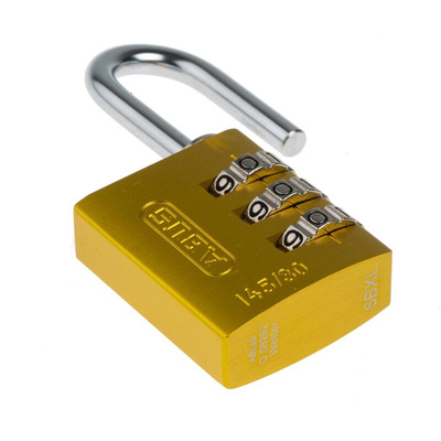 ABUS 145/30 Combination Weatherproof Aluminium, Steel Safety Padlock, 5mm Shackle, 30mm Body
