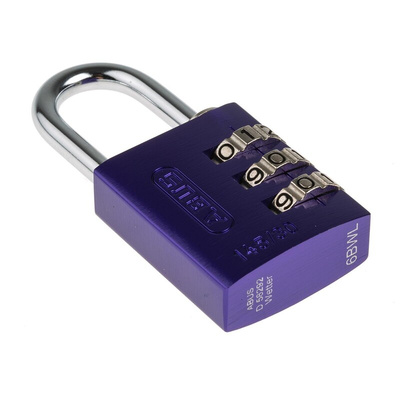 ABUS 145/30 Combination Weatherproof Aluminium Safety Padlock, 4.8mm Shackle, 30mm Body