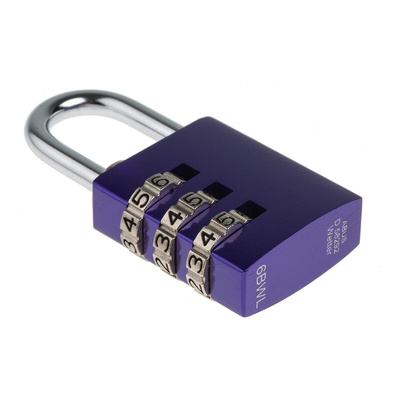 ABUS 145/30 Combination Weatherproof Aluminium Safety Padlock, 4.8mm Shackle, 30mm Body