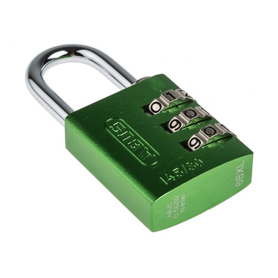 ABUS 145/30 Combination Weatherproof Aluminium, Steel Safety Padlock, 5mm Shackle, 30mm Body