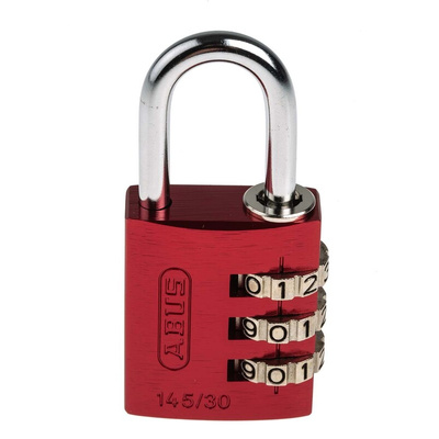 ABUS 145/30 Combination Weatherproof Aluminium, Steel Safety Padlock, 5mm Shackle, 30mm Body