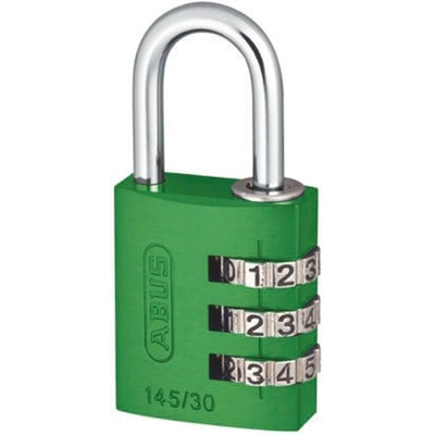 ABUS 145/30 Combination Weatherproof Aluminium, Steel Safety Padlock, 5mm Shackle, 30mm Body