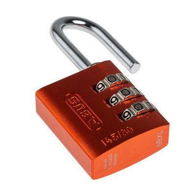 ABUS 145/30 Combination Weatherproof Aluminium, Steel Safety Padlock, 5mm Shackle, 30mm Body
