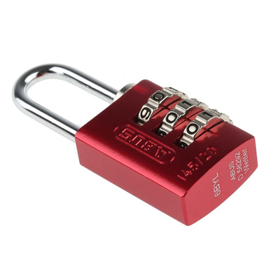 ABUS 145/20 Combination Weatherproof Aluminium, Steel Safety Padlock, 3mm Shackle, 20mm Body