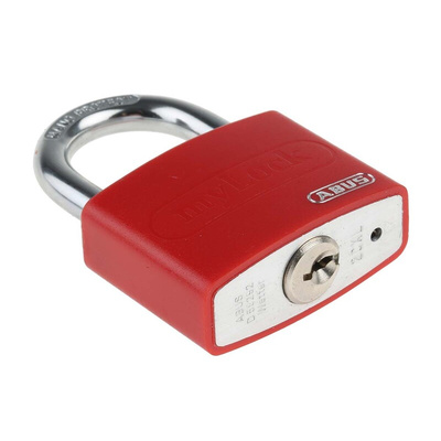 ABUS Key Weatherproof Aluminium, Steel Safety Padlock, 6.5mm Shackle, 43mm Body