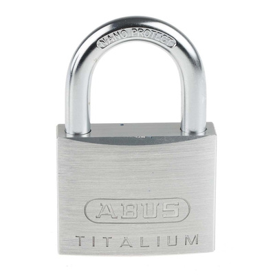 ABUS 64TI Key Weatherproof Titanium Weatherproof Padlock, 8mm Shackle, 50mm Body