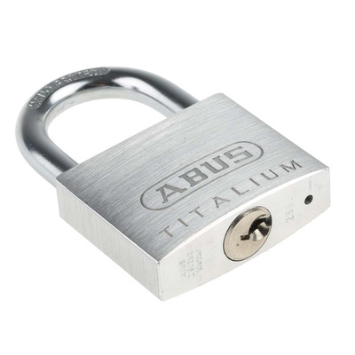 ABUS 64TI Key Weatherproof Titanium Weatherproof Padlock, 8mm Shackle, 50mm Body