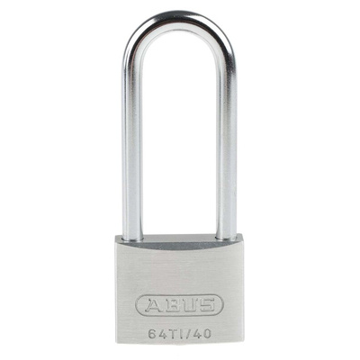 ABUS 64TI Key Weatherproof Titanium Weatherproof Padlock, 6.5mm Shackle, 40mm Body