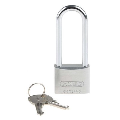 ABUS 64TI Key Weatherproof Titanium Weatherproof Padlock, 6.5mm Shackle, 40mm Body