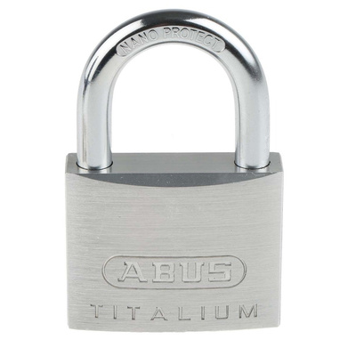 ABUS 64TI Key Weatherproof Titanium Weatherproof Padlock, Keyed Alike, 8mm Shackle, 50mm Body