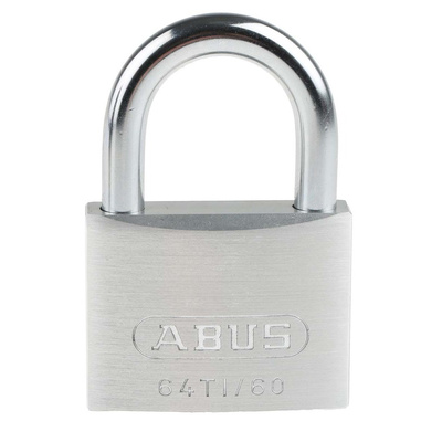 ABUS 64TI Key Weatherproof Titanium Weatherproof Padlock, Keyed Alike, 9.5mm Shackle, 60mm Body