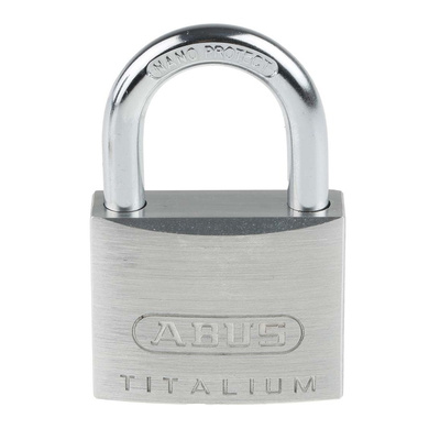 ABUS 64TI Key Weatherproof Titanium Weatherproof Padlock, Keyed Alike, 6.5mm Shackle, 40mm Body