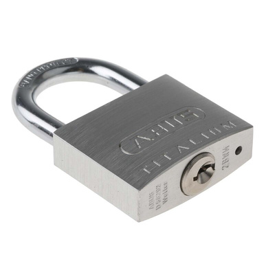 ABUS 64TI Key Weatherproof Titanium Weatherproof Padlock, Keyed Alike, 6.5mm Shackle, 40mm Body