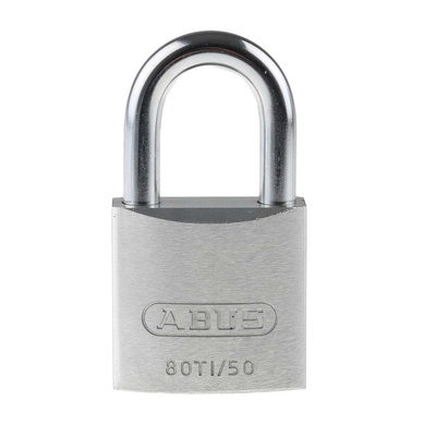 ABUS Key Weatherproof Titanium Weatherproof Padlock, 9.5mm Shackle, 50mm Body