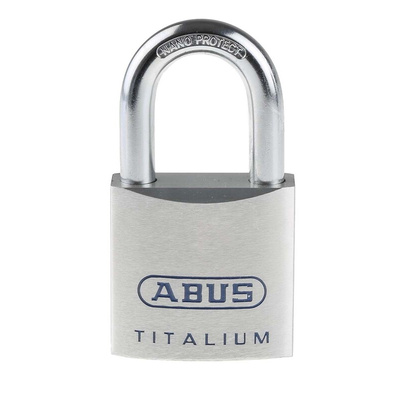 ABUS Key Weatherproof Titanium Weatherproof Padlock, 9.5mm Shackle, 50mm Body