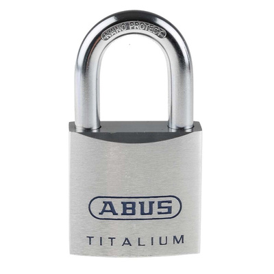 ABUS Key Weatherproof Titanium Weatherproof Padlock, Keyed Alike, 9.5mm Shackle, 50mm Body