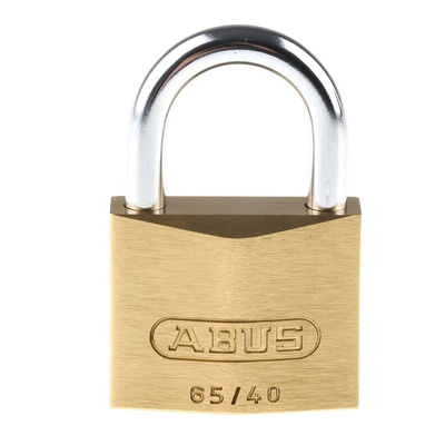 ABUS Key Weatherproof Brass, Steel Padlock, 6.5mm Shackle, 40mm Body