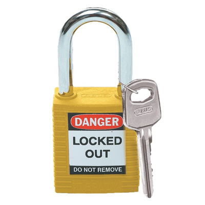 Brady Key Weatherproof Nylon, Steel Padlock, 6.5mm Shackle, 38.5mm Body