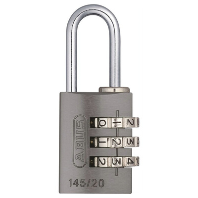 ABUS 145/20 Combination Weatherproof Aluminium Combination Padlock, 3mm Shackle, 22.5mm Body