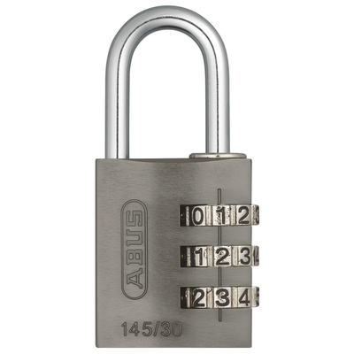 ABUS 145/30 Combination Weatherproof Aluminium Combination Padlock, 5mm Shackle, 31.5mm Body