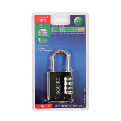 Squire Combination Weatherproof Die Cast Combination Padlock, 6.35mm Shackle, 38mm Body