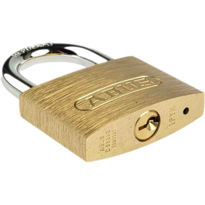 ABUS Key Weatherproof Brass Padlock, 7mm Shackle, 48mm Body