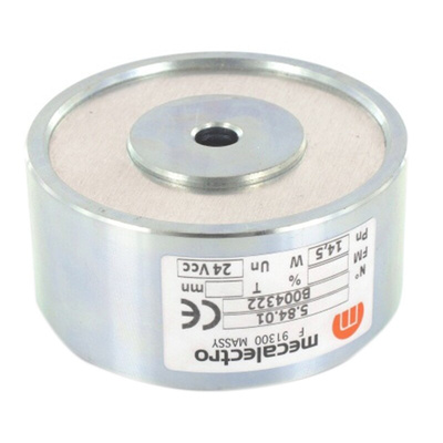 Mecalectro Holding Magnet, 2000N Holding Force 24V dc