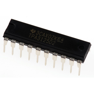 Texas Instruments, 2-ChannelAudio10W, 20-Pin PDIP TPA3125D2N
