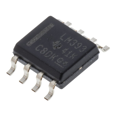 LM393D Texas Instruments, Dual Comparator, Open Collector O/P, 1.3μs 3 → 28 V 8-Pin SOIC