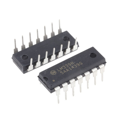 LM339NG onsemi, Quad Comparator, Open Collector O/P, 1.3μs 5 → 28 V 14-Pin PDIP