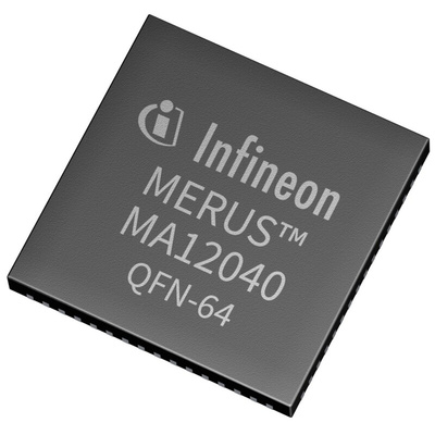 Infineon, 2-ChannelClass-D40W, 64-Pin QFN MA12040XUMA1