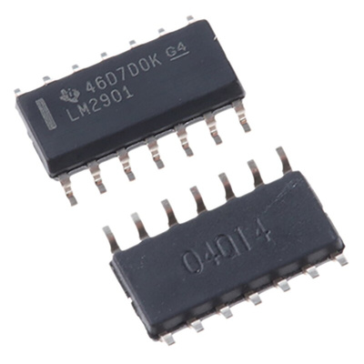 LM2901D Texas Instruments, Quad Comparator, Open Collector O/P, 1.3μs 3 → 28 V 14-Pin SOIC