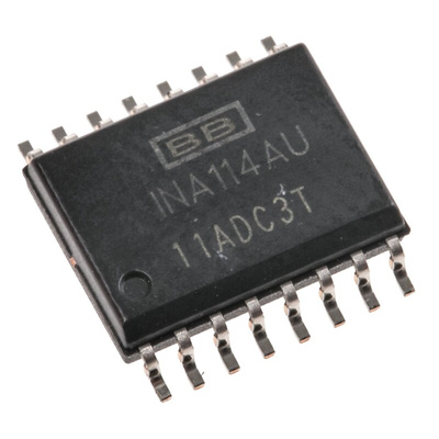 INA114AU Texas Instruments, Instrumentation Amplifier, 125μV Offset 1MHz, 16-Pin SOL
