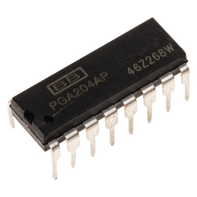 PGA204AP Texas Instruments, Instrumentation Amplifier, 125μV Offset 1MHz, 16-Pin PDIP