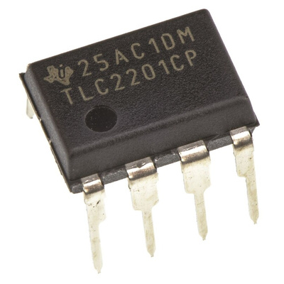 TLC2201CP Texas Instruments, Op Amp, RRO, 1.8MHz, 5 → 15 V, 8-Pin PDIP