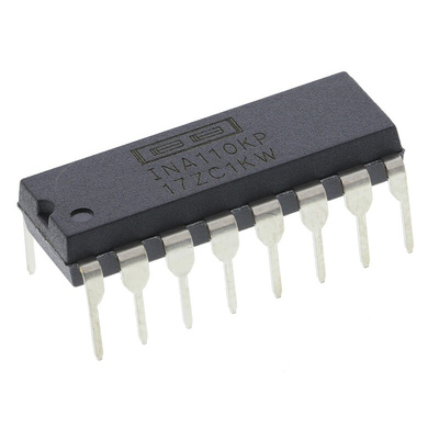 INA110KP Texas Instruments, Instrumentation Amplifier, 500μV Offset 2.5MHz, 16-Pin PDIP