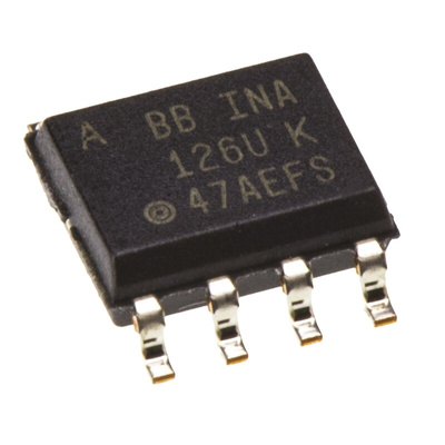 INA126UA Texas Instruments, Instrumentation Amplifier, 0.5mV Offset, 3 [arrow/] 28 V, 8-Pin SOIC