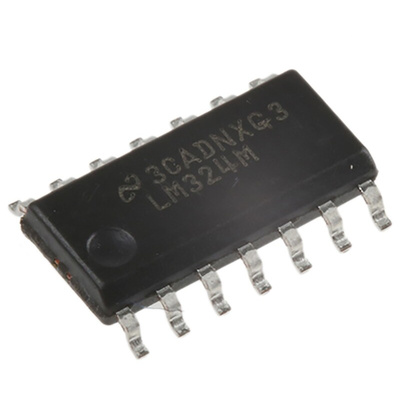 LM324M/NOPB Texas Instruments, Precision, Op Amp, 1MHz, 5 → 28 V, 14-Pin SOIC